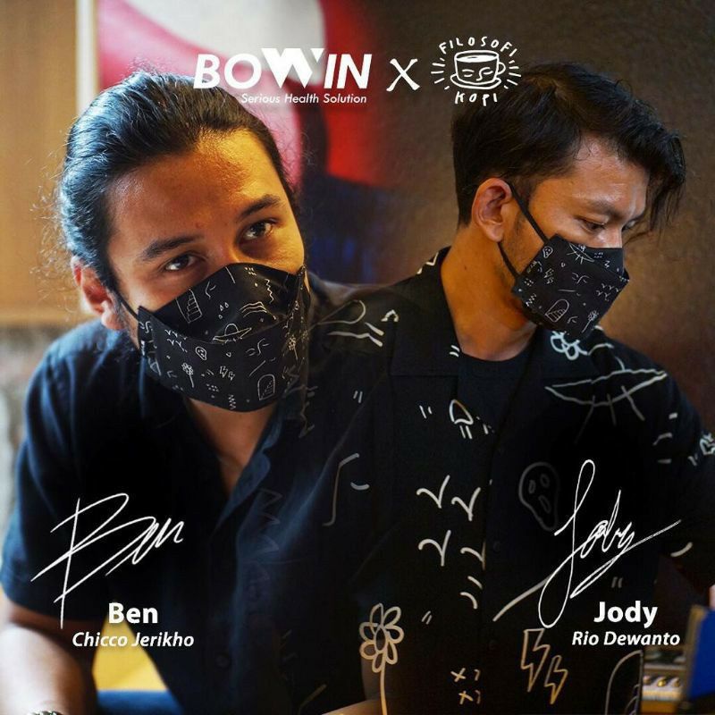 Masker Bowin masker kain 4 LAPIS / 2x anti bakteri & percikan ✅ dapat bisa dicuci / BOWIN MASKER BOM