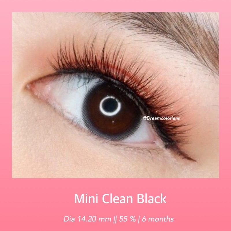 Softlens Kitty Kawaii Mini Clean Black / Hitam Normal Minus Beda Minus