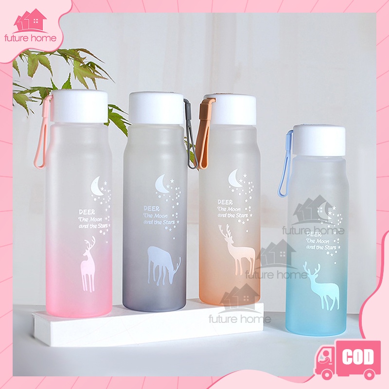 COD!!! Botol Rusa 560 ml Botol Minum Deer Moon Dan Star Doff Gradasi Warna Rainbow Pelangi