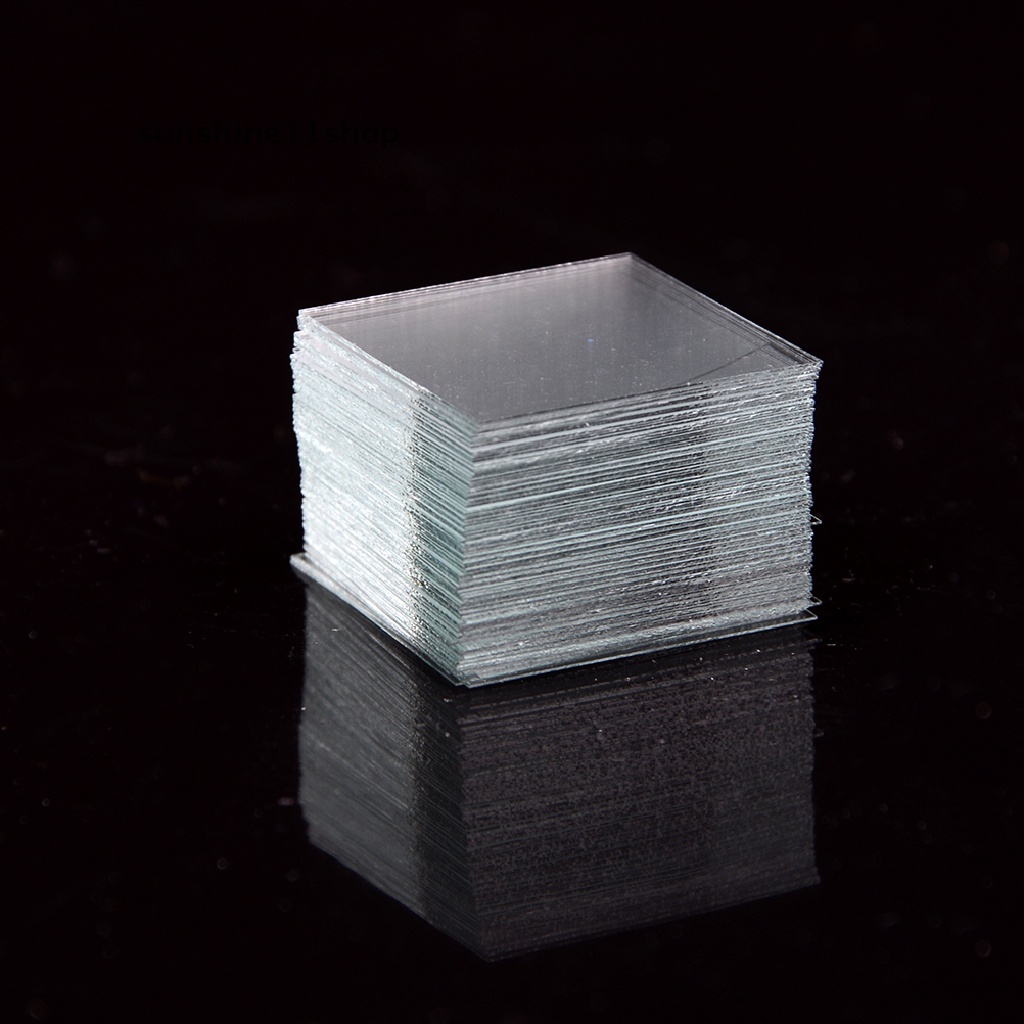 Sho 100pcs Kaca Slide Cover Micro Slip 18x18mm Untuk Mikroskop