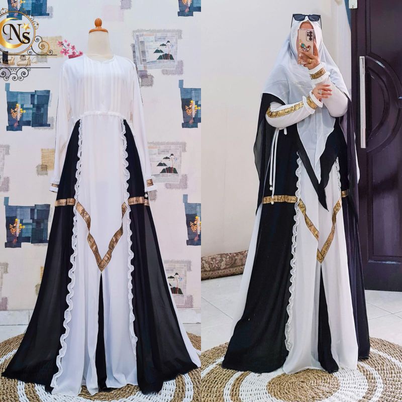 Naraya Syari Black & White By. Nais Syari - syari termurah