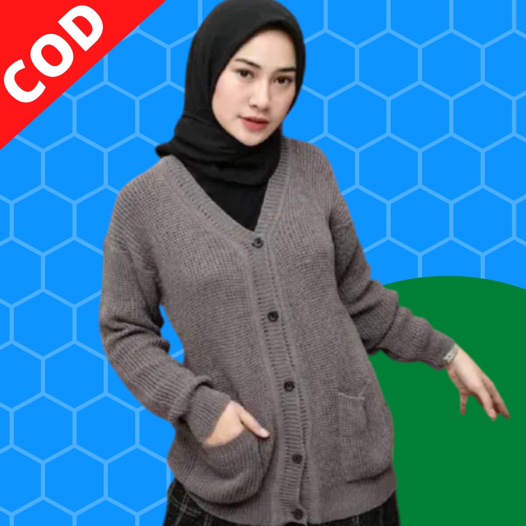 Baju Pakaian Luaran Suwiter Jaket Hangat Rajut Wanita Premium Kekinian Oversize Terbaru Korean Style