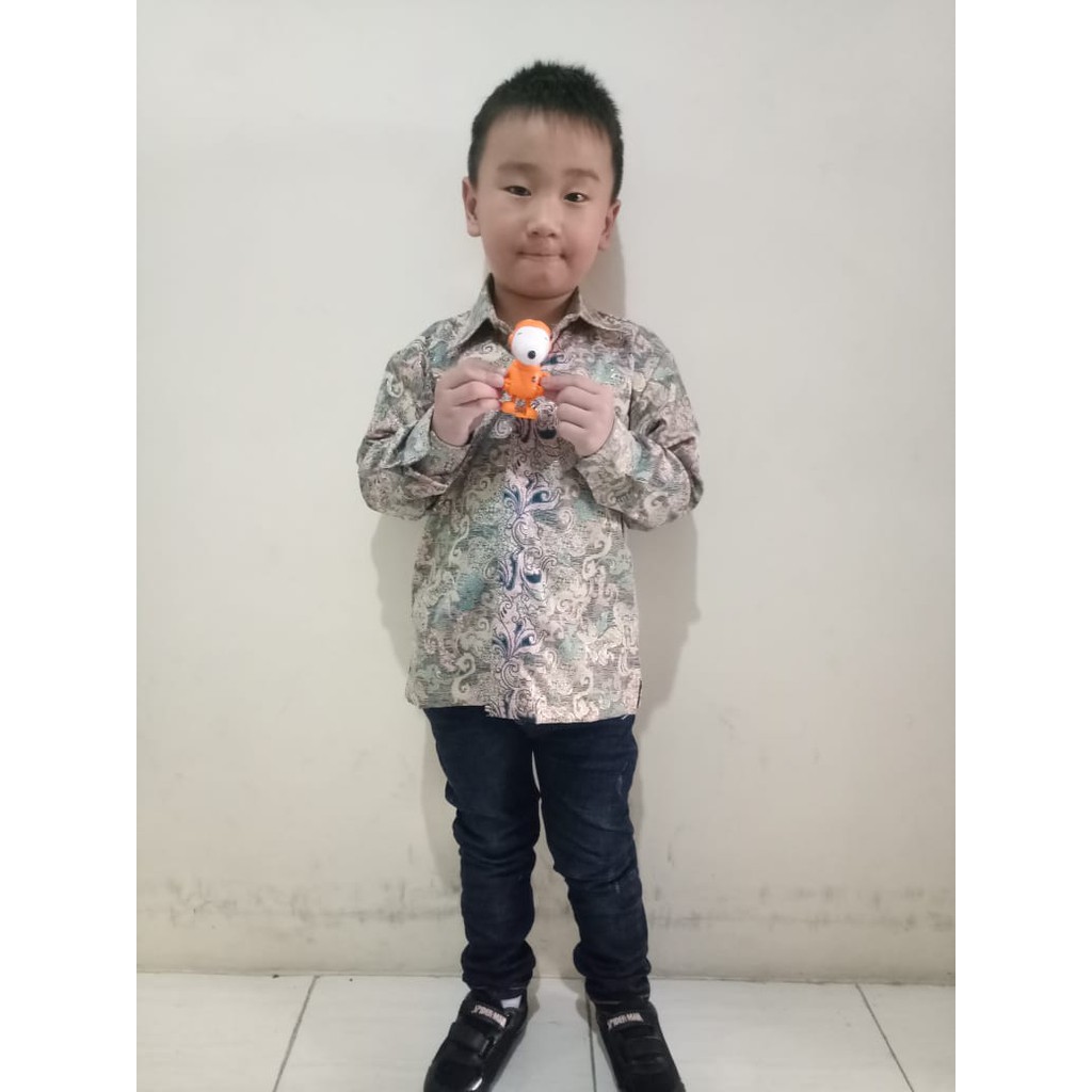 SB Collection Atasan Kemeja Theo Lengan Panjang Batik Anak Laki-laki