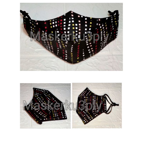 MASKER 3D 3PLY KAIN KATUN KUALITAS PREMIUM + STOPPER