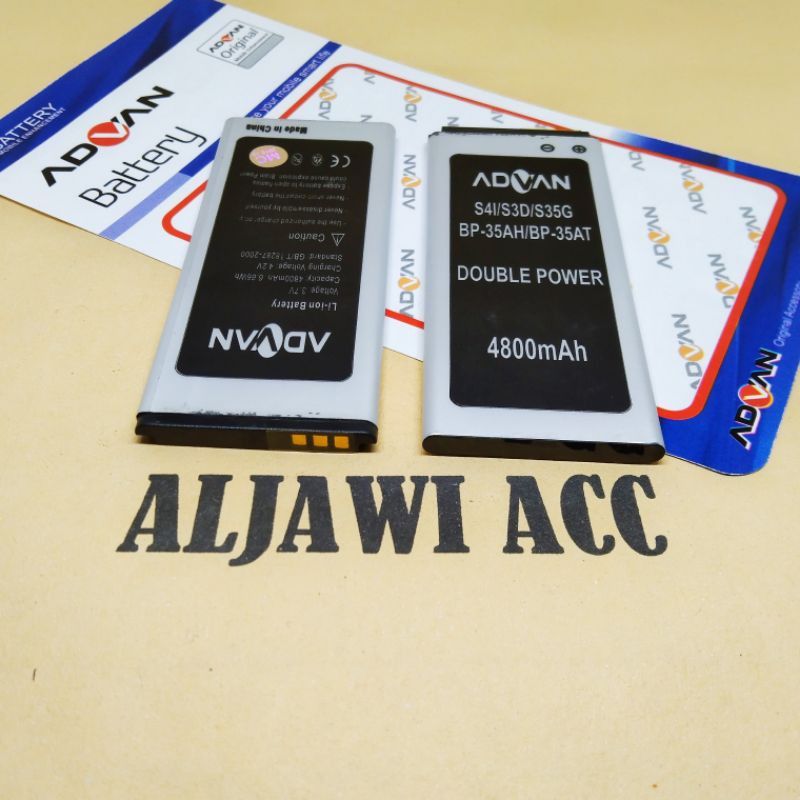Batre Baterai Advan S4i S3D S35G BP-35AH BP-35AT Double Power Battery