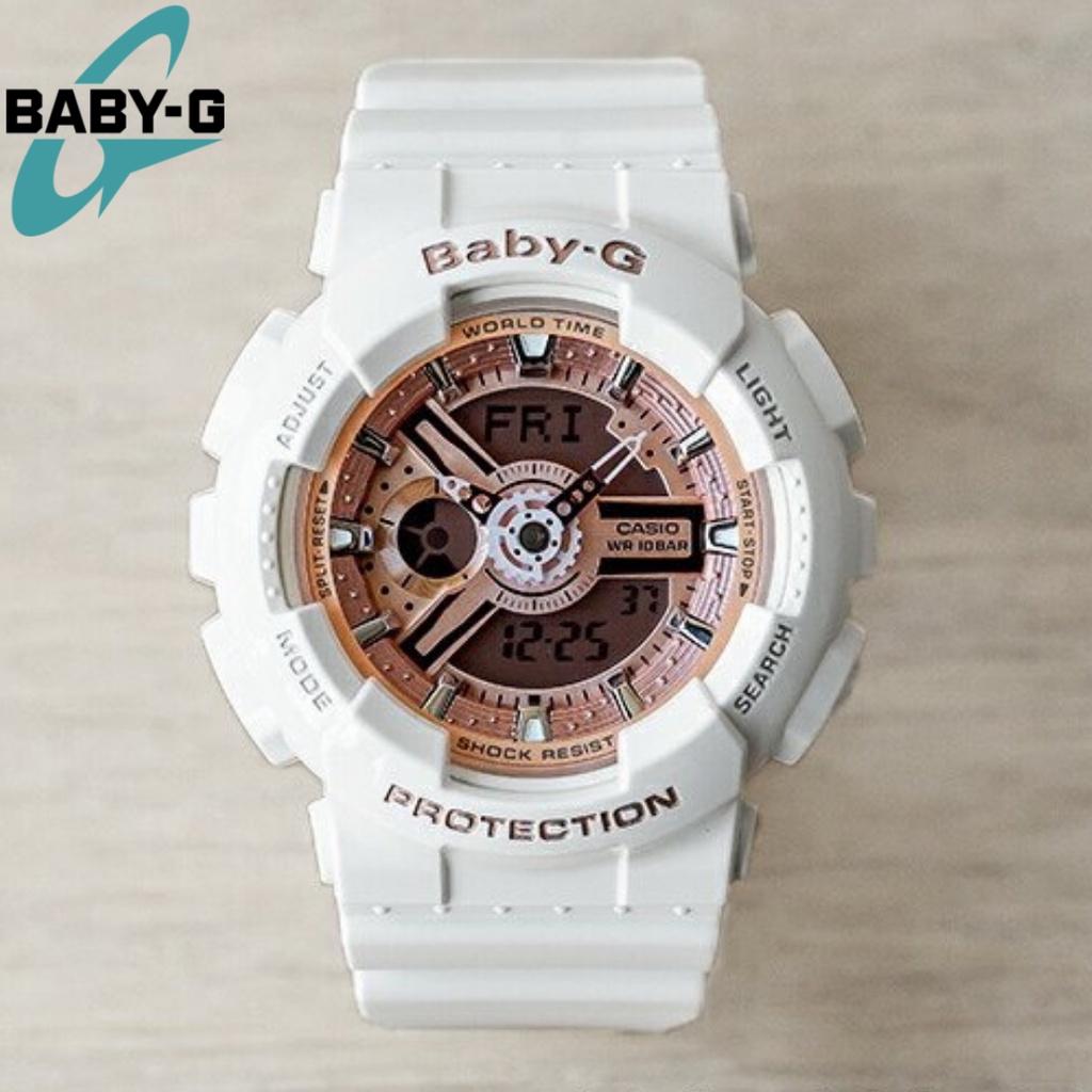 JAM TANGAN WANITA BABY-G BA-110 DUALTIME BOX FULLSET - CASIO BABY-G BA-110