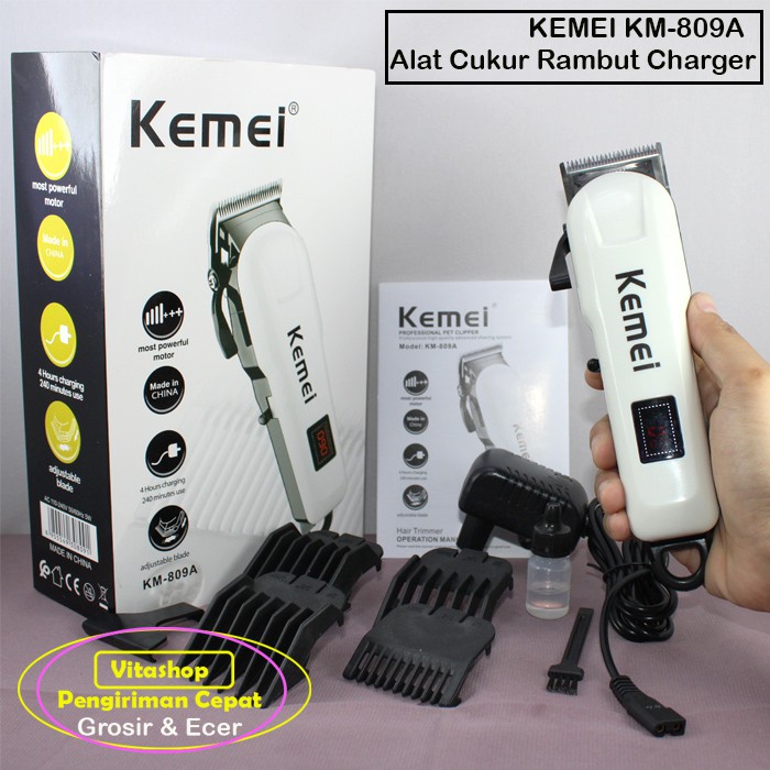 KEMEI KM-809A MESIN CUKUR RAMBUT CHARGER