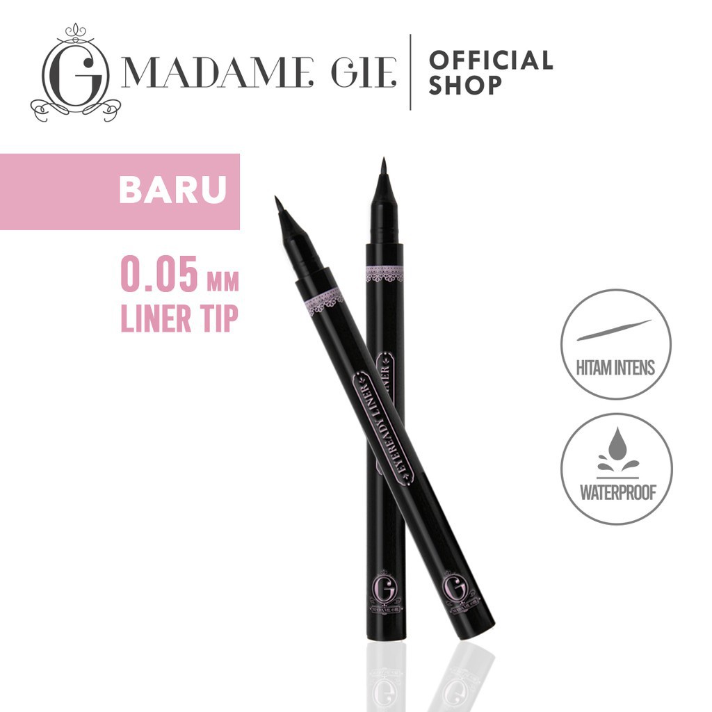 Madame Gie Eyeready Liner  / Wing it Lady / Stamp 2in1 - MakeUp Eyeliner Pen Black Waterproof BPOM