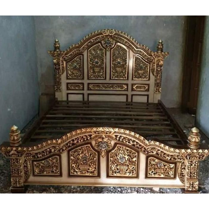 Ranjang Kayu Jati Dipan Tempat Tidur(Gebyok Jati Asli)