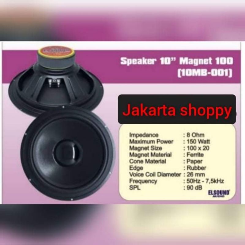 Speaker elsound 10 inch woofer bass original