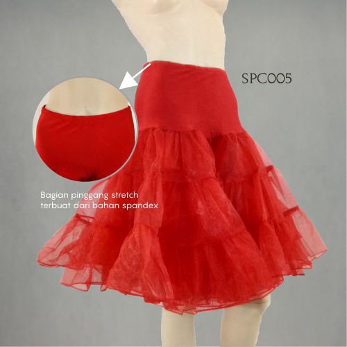 [PRODUK FAVORIT] ROK TUTU DALAMAN PENGEMBANG GAUN PESTA 2 LAYER MERAH SPC005