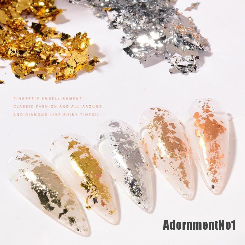 (Adornmentno1) Stiker Foil Emas Untuk Dekorasi Nail Art