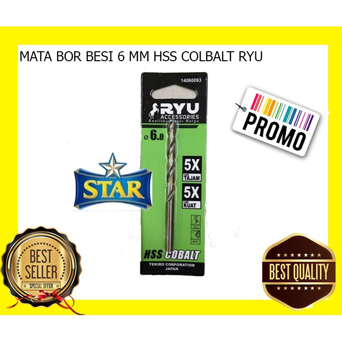 Mata bor besi 6 mm hss cobalt mesin bor