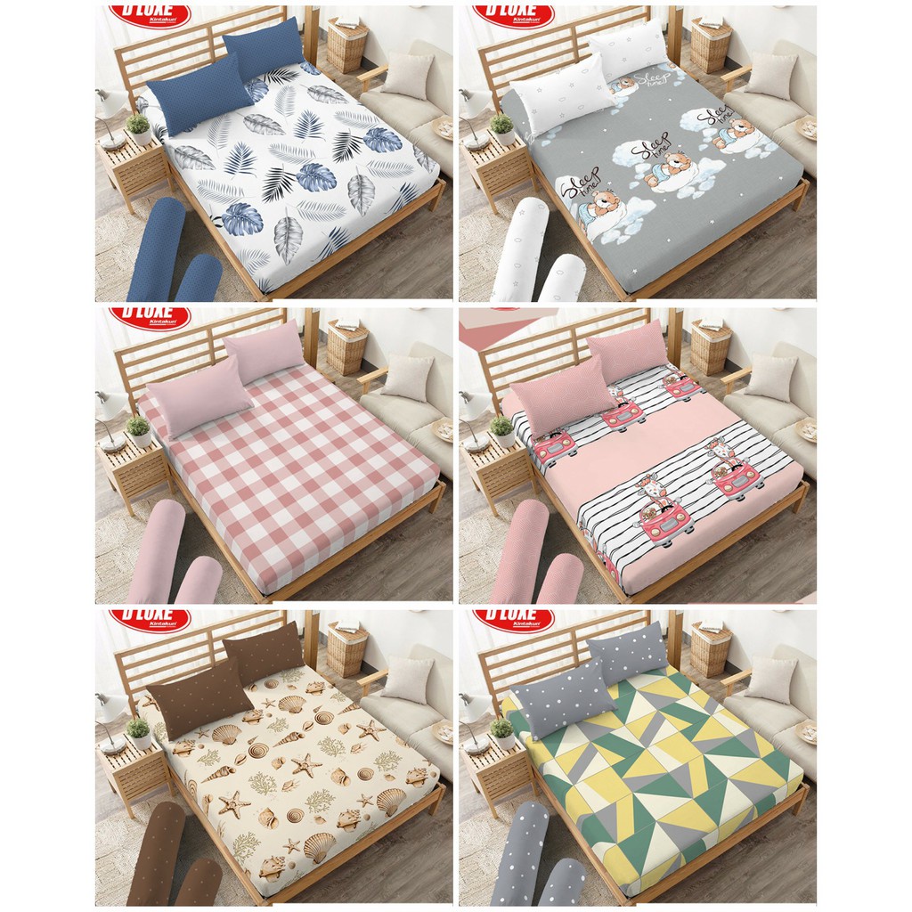 SPREI Set Katun ANTI GESER Home Industri Motif Kotak / COD SPREI / SPREI KOTAK EMILY MOTIF KOREA / SPREI KARAKTER MOTIF ANAK