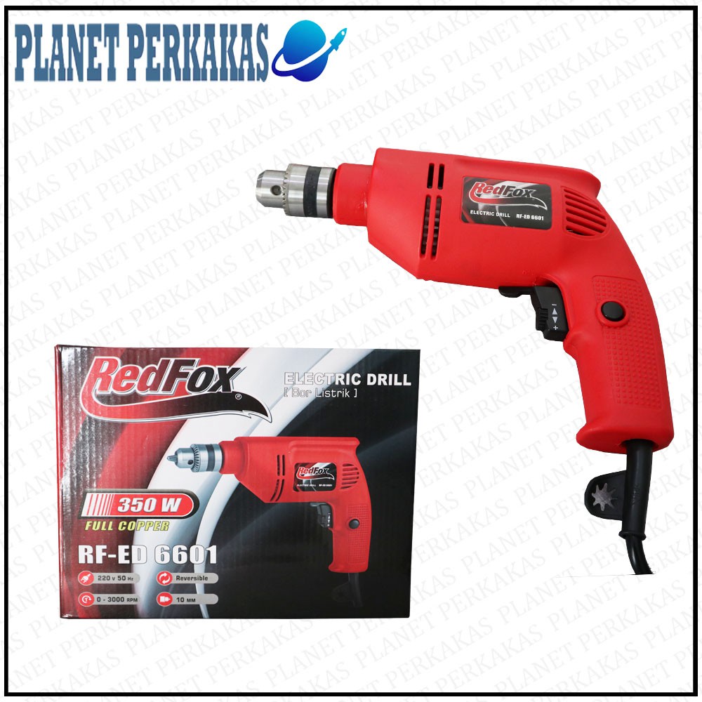 Mesin Bor 10mm REDFOX RF-ED 6601 Electric Drill 350w
