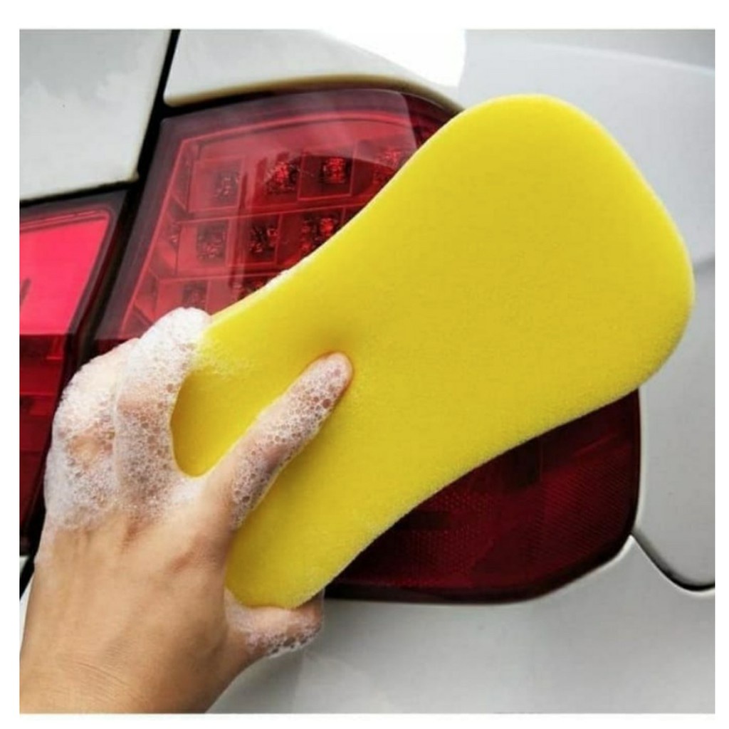 Sponge Busa Cuci Mobil Motor Piring Kuning 8 Busa Foam Wash Tebal Spon- Padasamah