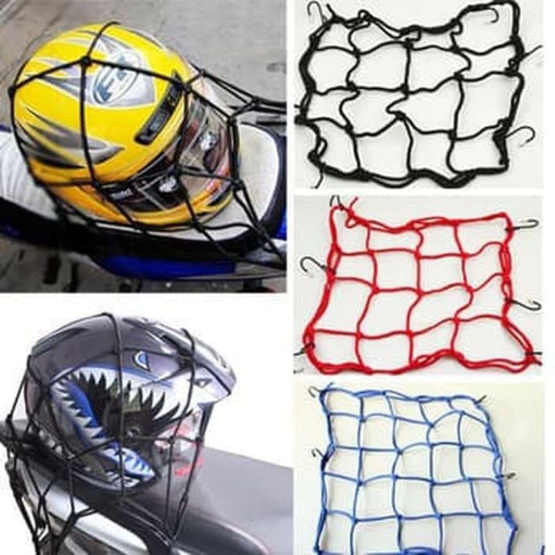 promo jaring helm jaring kait barang belakang motor universal