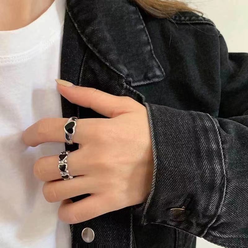 Cincin Model Terbuka Dapat Disesuaikan Bahan Logam Gaya Retro Korea Untuk Unisex