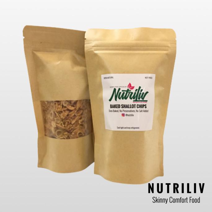 

Promo Awal tahun 3 Bungkus Nutriliv Baked Shallot Chips Bawang Merah Oven Panggang Cuci Gudang Awal