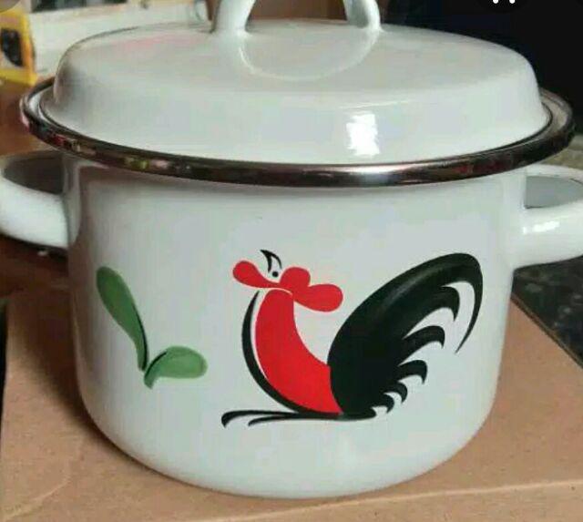 Panci Enamel 16cm Motif Ayam