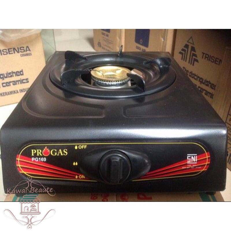 Kompor Gas 1 mata Progas PG-169 / Yamakawa / Allison 1 Tungku / Tecstar / QUANTUM QGC-101R + SetRegQuantum Uji Lulus SNI Best Seller!