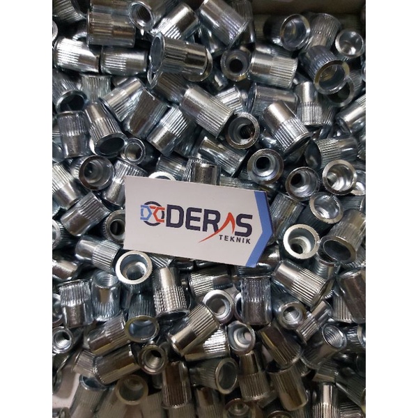 Rivet  Nut M6 bibir tipis Mur Rivet M6 Mur Tanam