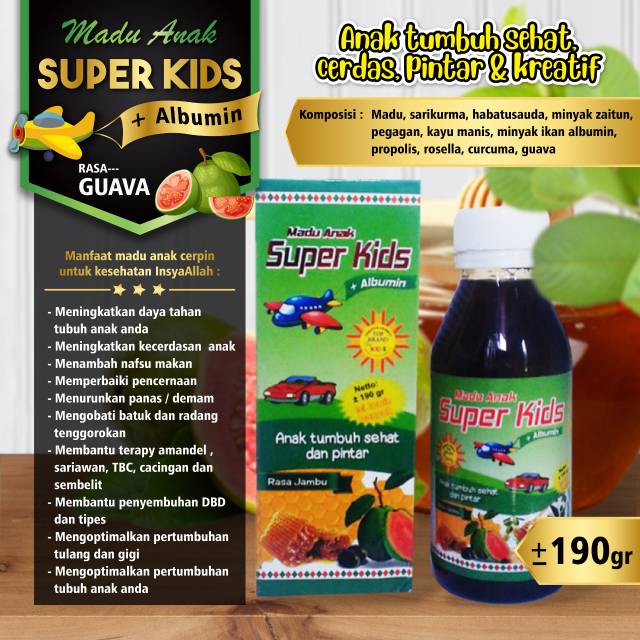 

MADU ANAK SUPERKIDS batuk pilek demam penurun panas nafsu makan amandel pertumbuhan kecerdasan