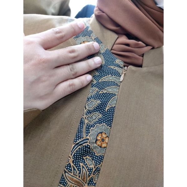 GAMIS KHEKI TUA LIS BATIK/GAMIS PRINCESSFA/GAMIS PEMDA TUA