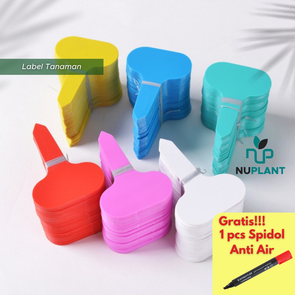 

Nuplant Paket Label Tanaman Anti Air Warna Warni Model Kipas 10 pcs Gratis Spidol Marker Anti Air