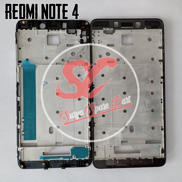 Frame Lcd Redmi Note 4 - Tulang Lcd Redmi Note 4x Mediatek - Black - SC