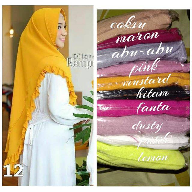 Khimar 2 layer rempel // jilbab syari // jilbab ceruti