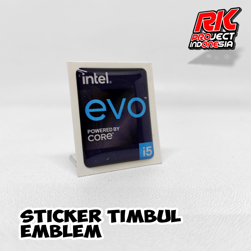 INTEL EVO I5 Sticker Timbul Emblem Resin Lentur