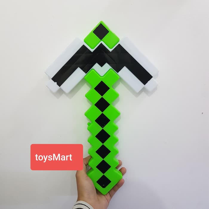 mainan pedang minecraft pickaxe green