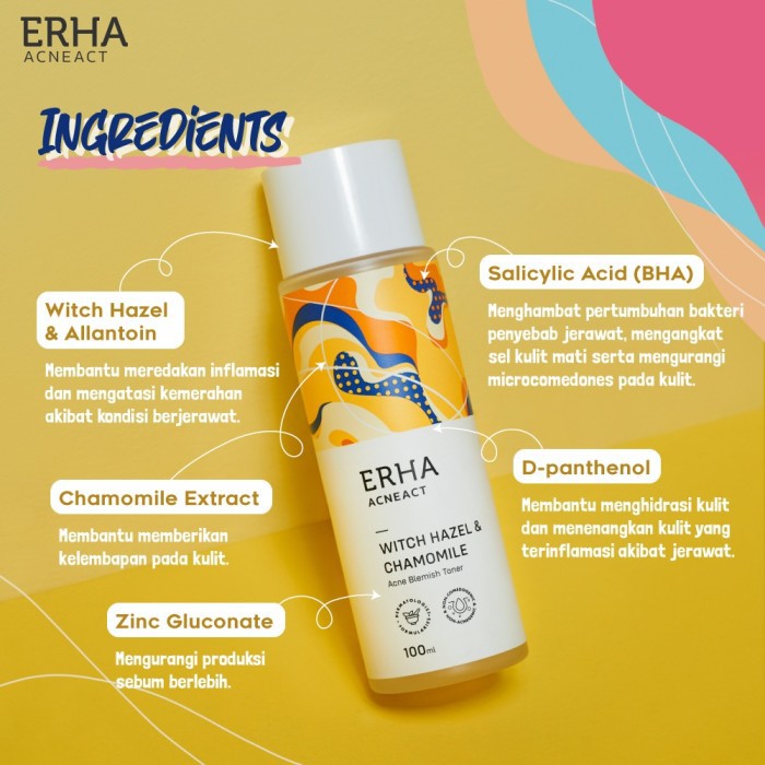 ERHA Toner Wajah Jerawat Acneact Witch Hazel Acne Blemish Toner pH Balance