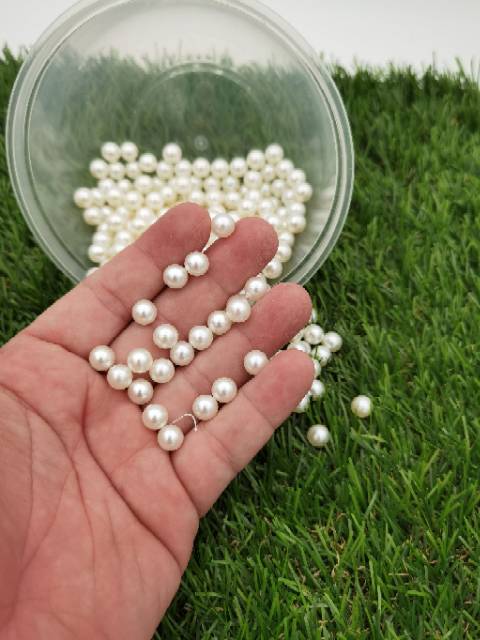 MUTIARA TINDIK WARNA BROKEN WHITE UKURAN 8MM KUALITAS AA PER BUNGKUS BESAR