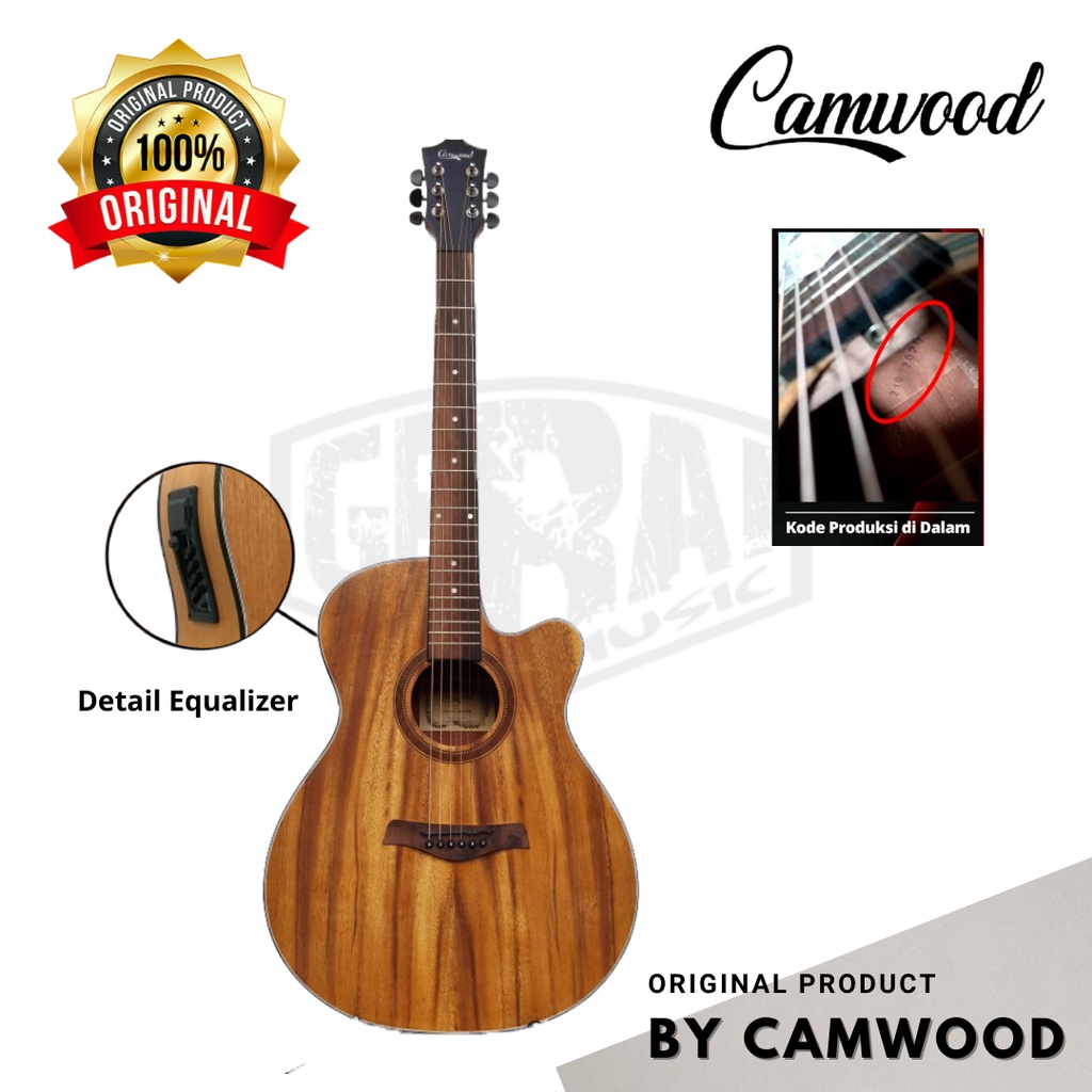 Camwood - Gitar Akustik Elektrik IWC-235 NSK ( Preamp 7545r ) Brown Original