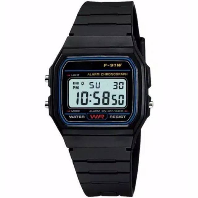 Jam Tangan Wanita Pria Korea CS 100 Segi Digital Strap Rubber Hitam FASHION KARET ANALOG QUARTZ MEWAH ELEGAN