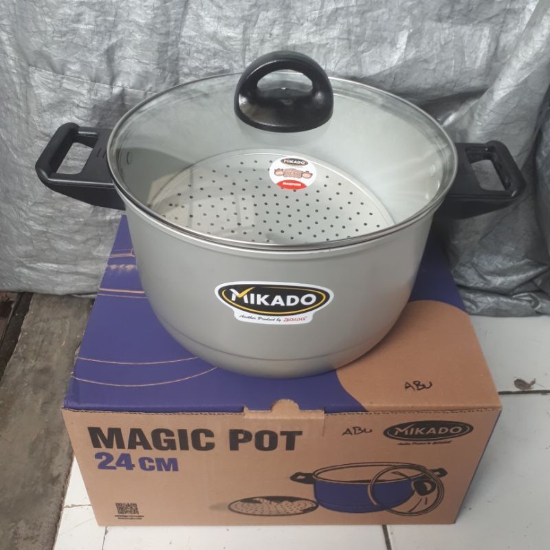 PROMO COD PANCI DANDANG LANGSENG KUKUS STEAMER 24 CM TUTUP KACA ALUMUNIUM MASPION logam jawa susu mie indomie perebus air masak sayur tebal alumunium murah Steamer Serbaguna murah dimsum kukusan somay warna biru ungu hijau pink ping magic pot magicpot