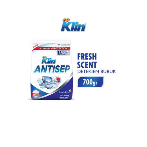 soklin antiseptik detergen bubuk 700g ( tanpa piring)