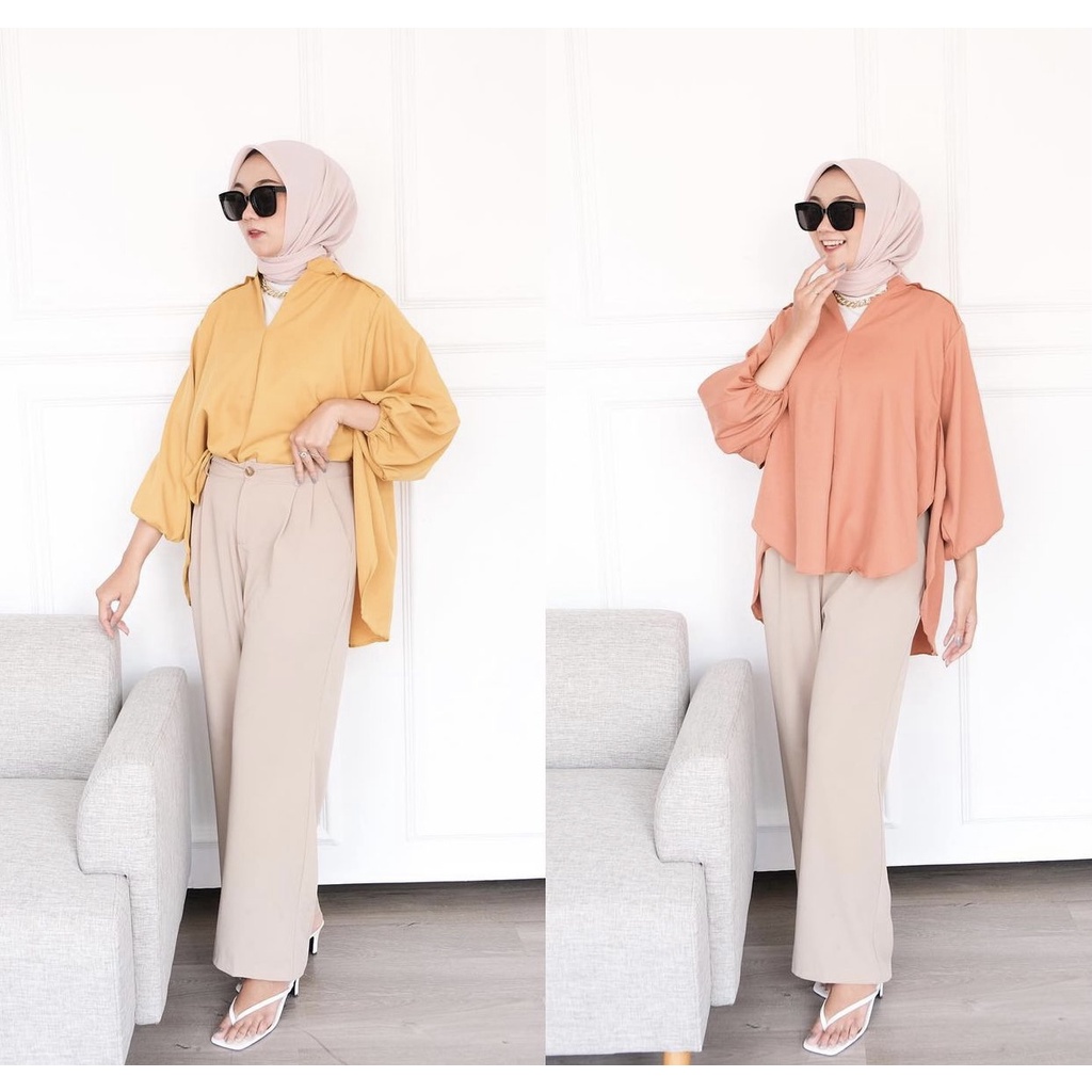 (BISA COD) VERZANA BLOUSE AIRFLOW CRINCKLE DEODORA PREMIUM /  BLOUSE OVERSIZE KEMEJA WANITA