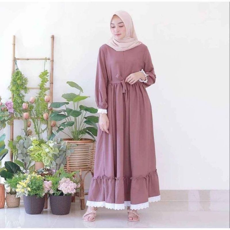 GAMIS SOGAN RENDA MOSCREPE PREMIUM // GAMIS MOSCREPE