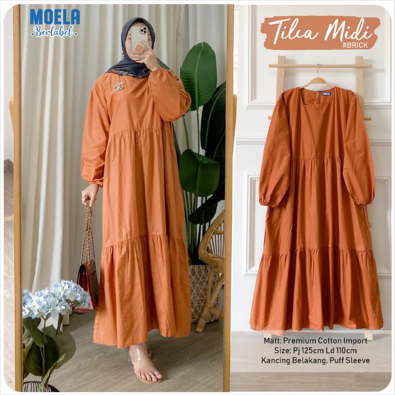Tilca Midi Dress Moela Original Moela | Ld 110 Kancing belakang