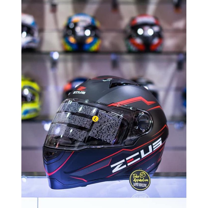 HELM ZEUS FULL FACE ZS-811 MBLK-AL12 BLK RED