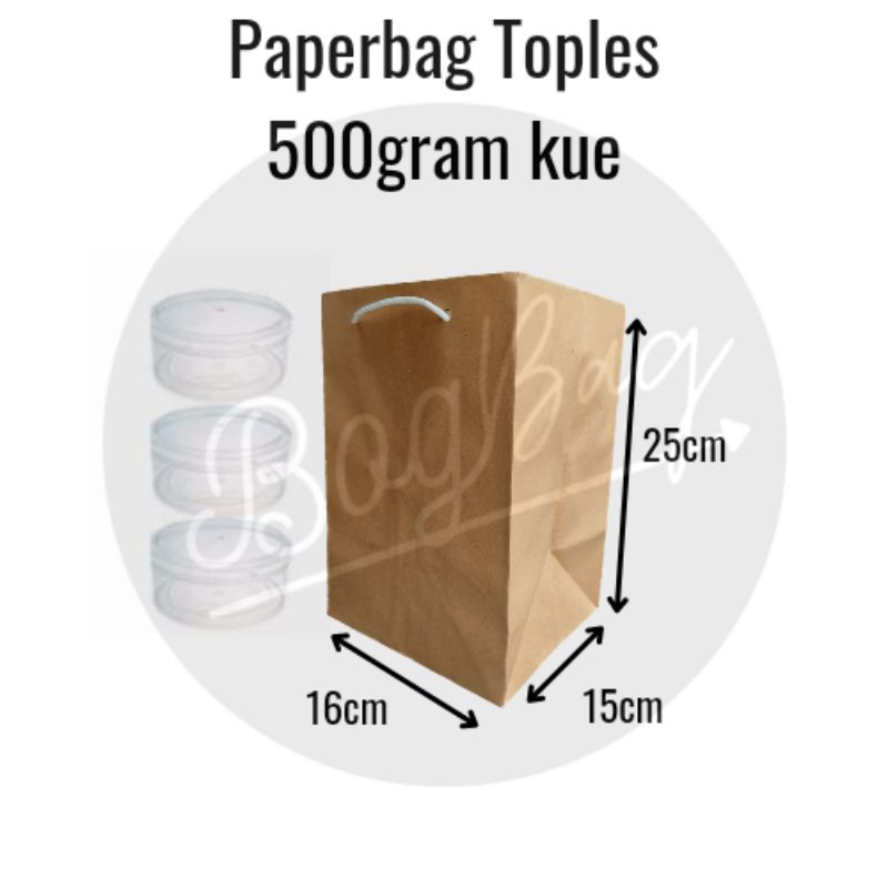 paper bag toples 500gram/tas kue (12pcs)