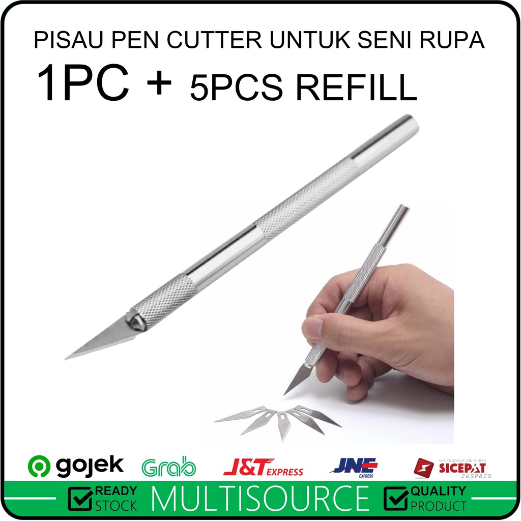 

MULTISOURCE - Pisau Ukir Pen Cutter Kertas Sticker Seni Rupa | Cutting Pen Art Knife