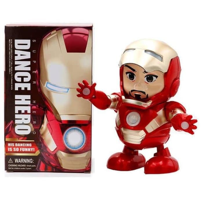 New Item! MAINAN ANAK IRON MAN DANCE DANCING ROBOT SMART IRONMAN AVENGERS Baru!