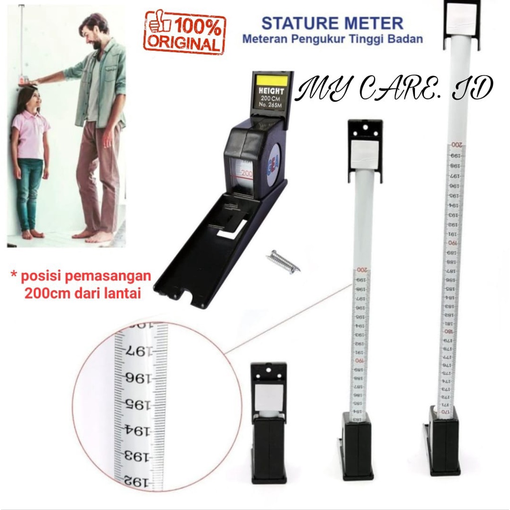 LynCare Stature Meter GEA - Meteran Tinggi Badan - Pengukur Tinggi Badan Manual - 100% Original