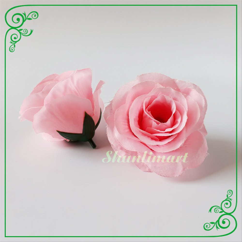 Bunga Mawar Kuntum Artifisial tanpa tangkai Dekorasi Aksesoris B