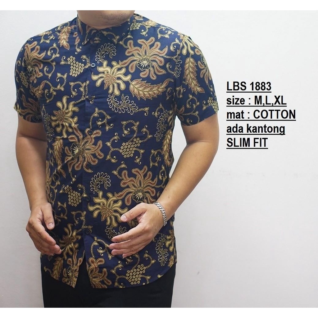 KEMEJA BATIK PRIA SLIM FIT BAJU BATIK PRIA SLIM FIT PREMIUM LBS1883