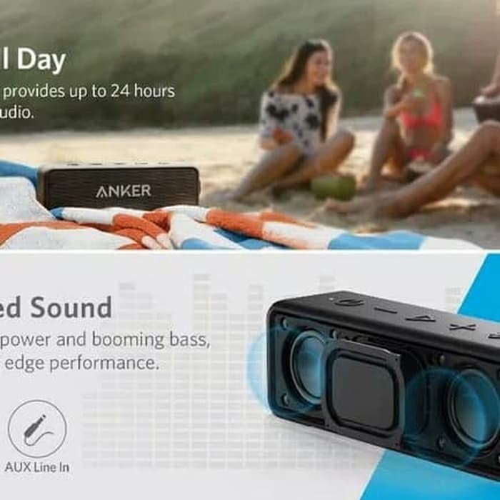 Anker Soundcore 2 Bluetooth Wireless Speaker   Water Resist